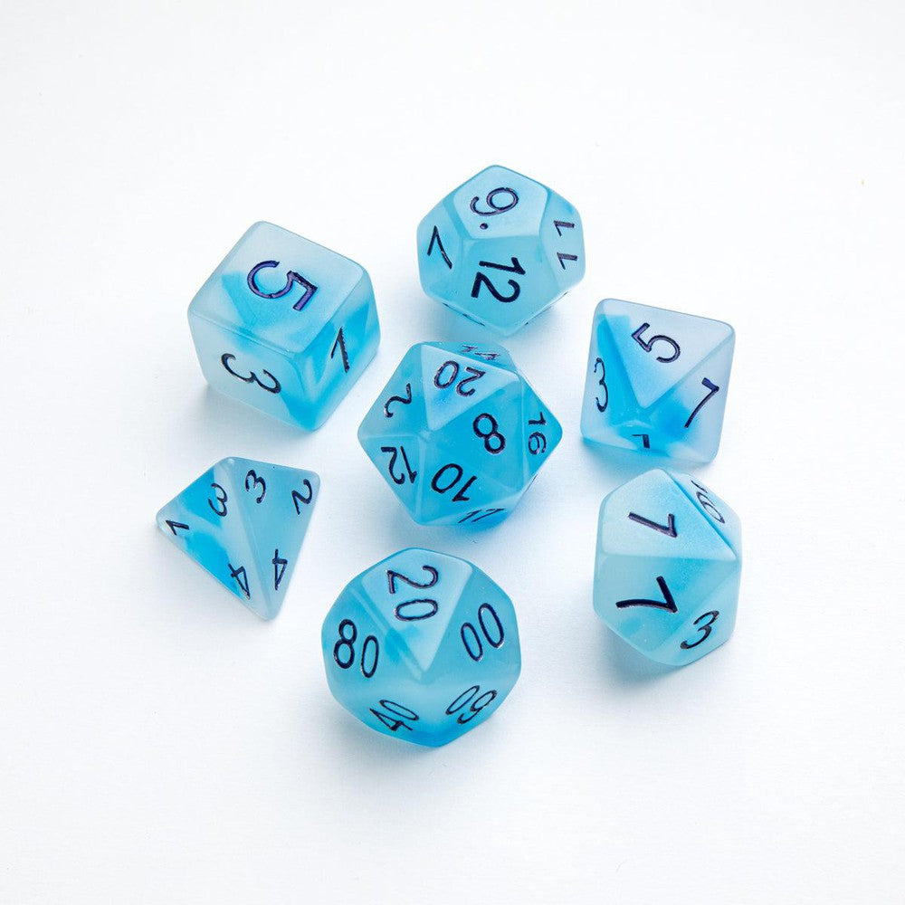 Glow series RPG dice set Icy Crumbs