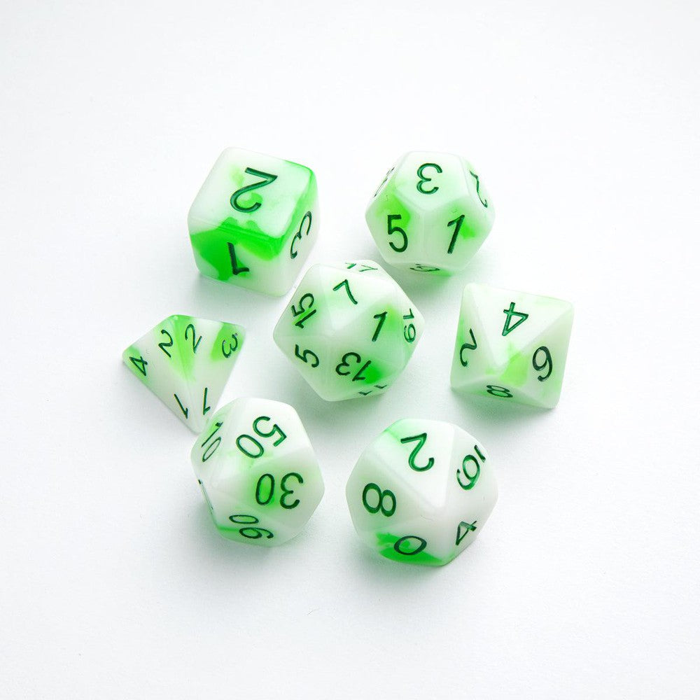 Glow series RPG dice set Toxic Stones