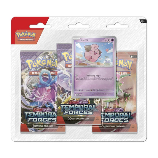 Pokemon Scarlet & Violet Temporal Forces 3-Pack Checklane Blister Cleffa